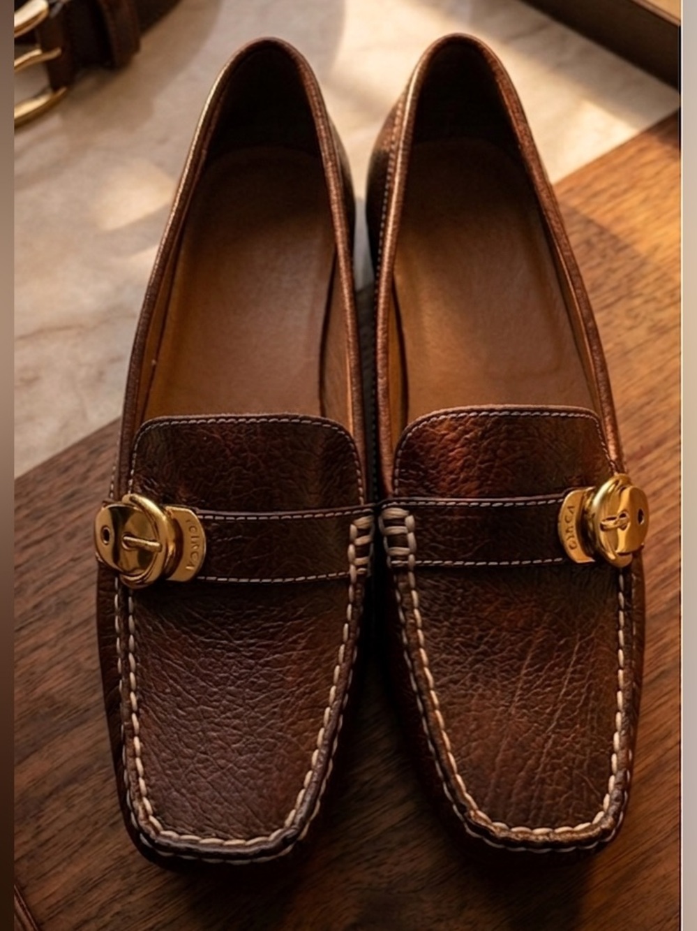 CIRCA JOAN & DAVID C J JUDE DARK BRONZE LEATHER LOAFER  8M MSRP $95